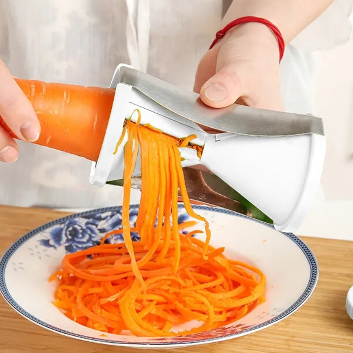 1853 Portable Spiralizer Vegetable Slicer Handheld Spiralizer Peeler Stainless Steel Spiral Slicer For Salad Vegetables Fruit Slicer Wukusy