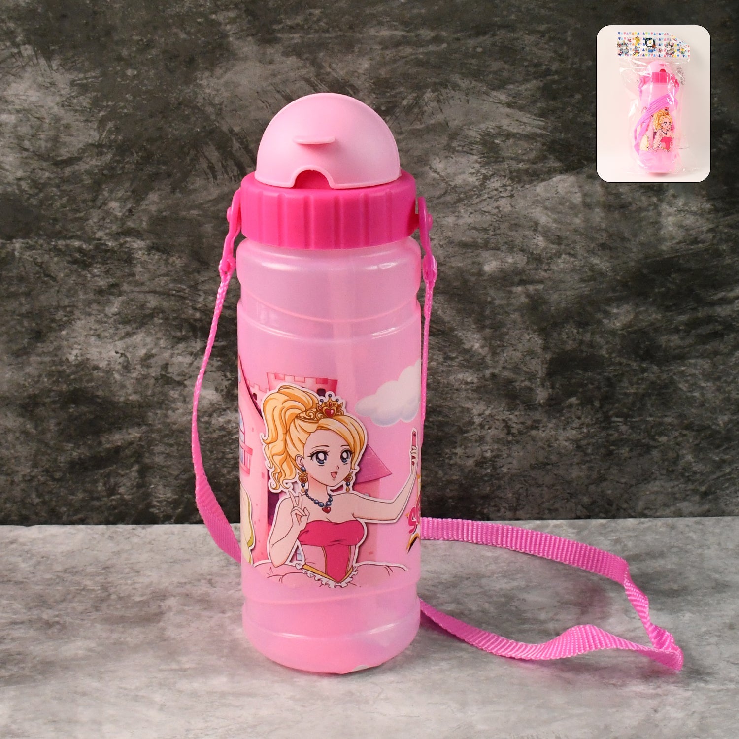 Cartoon Printed Water Bottle 550ml (1 Pc) Wukusy