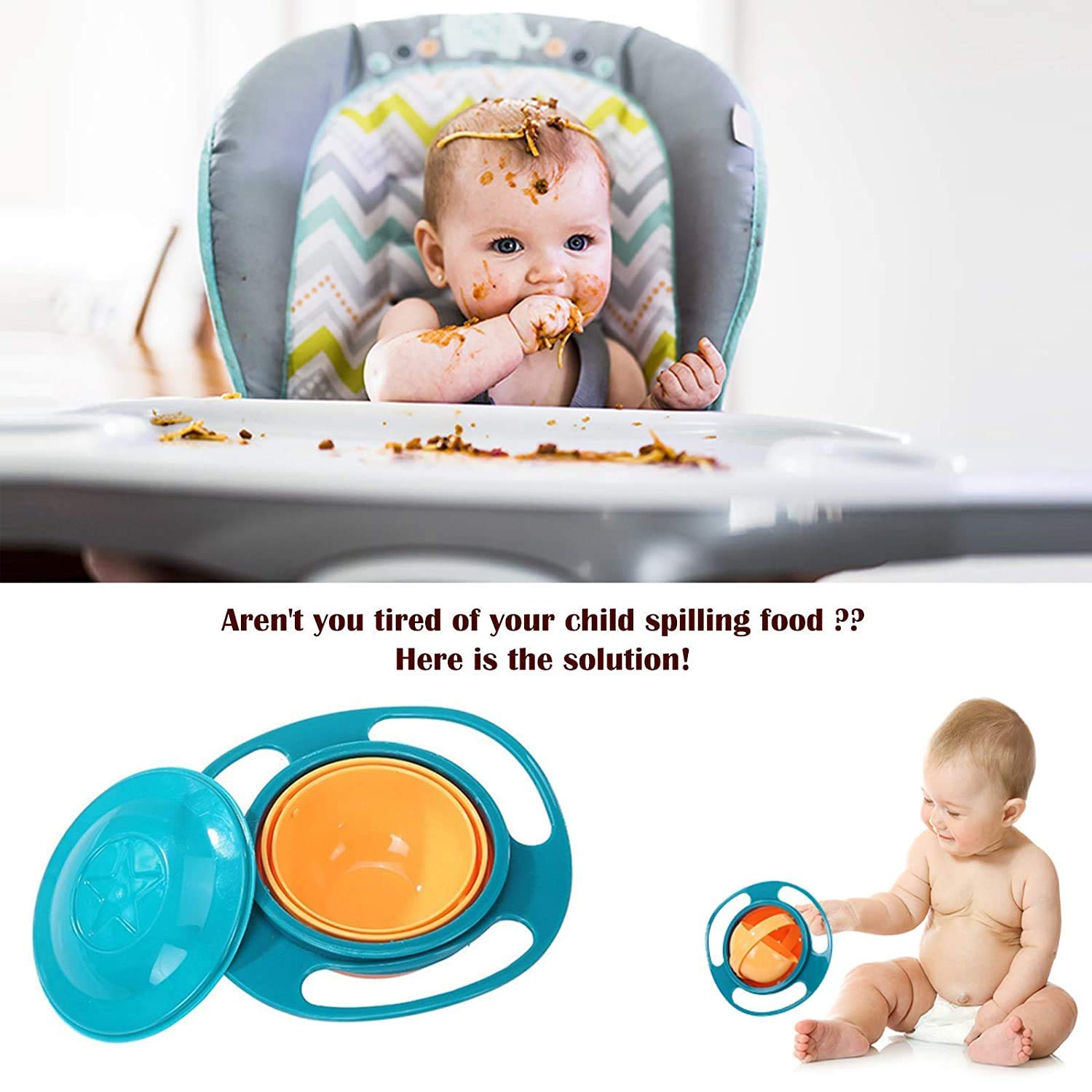 0617b Rotating Baby Bowl Used For Serving Food To Kids And Toddlers Etc. Wukusy