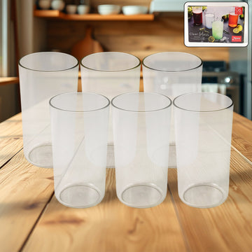 Apex Clear Plastic Tumbler  Glass Set  6-piece Unbreakable Wukusy