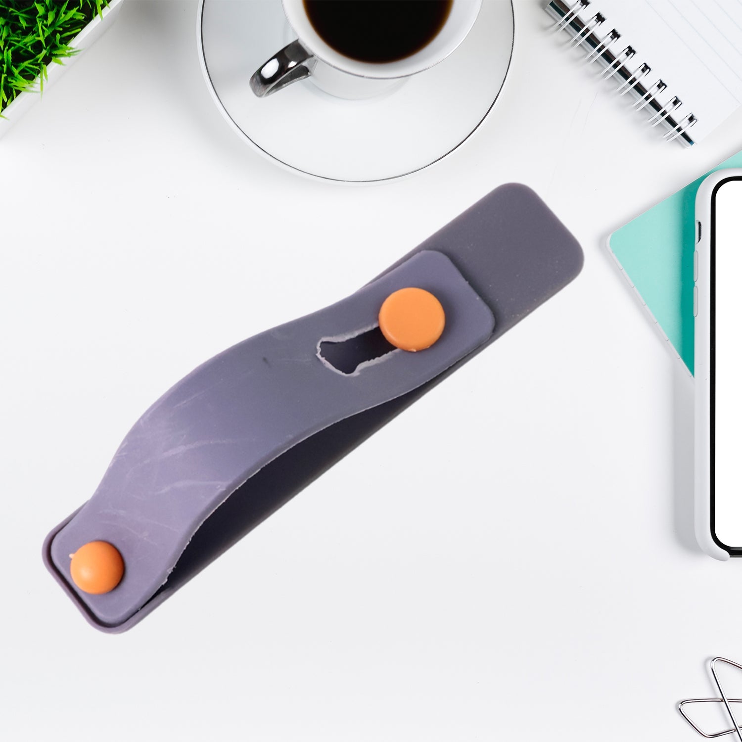 Dark Grey Phone Loop Finger Holder Phone Grip Straps Silicone Phone Finger Strap (1 Pc) Wukusy