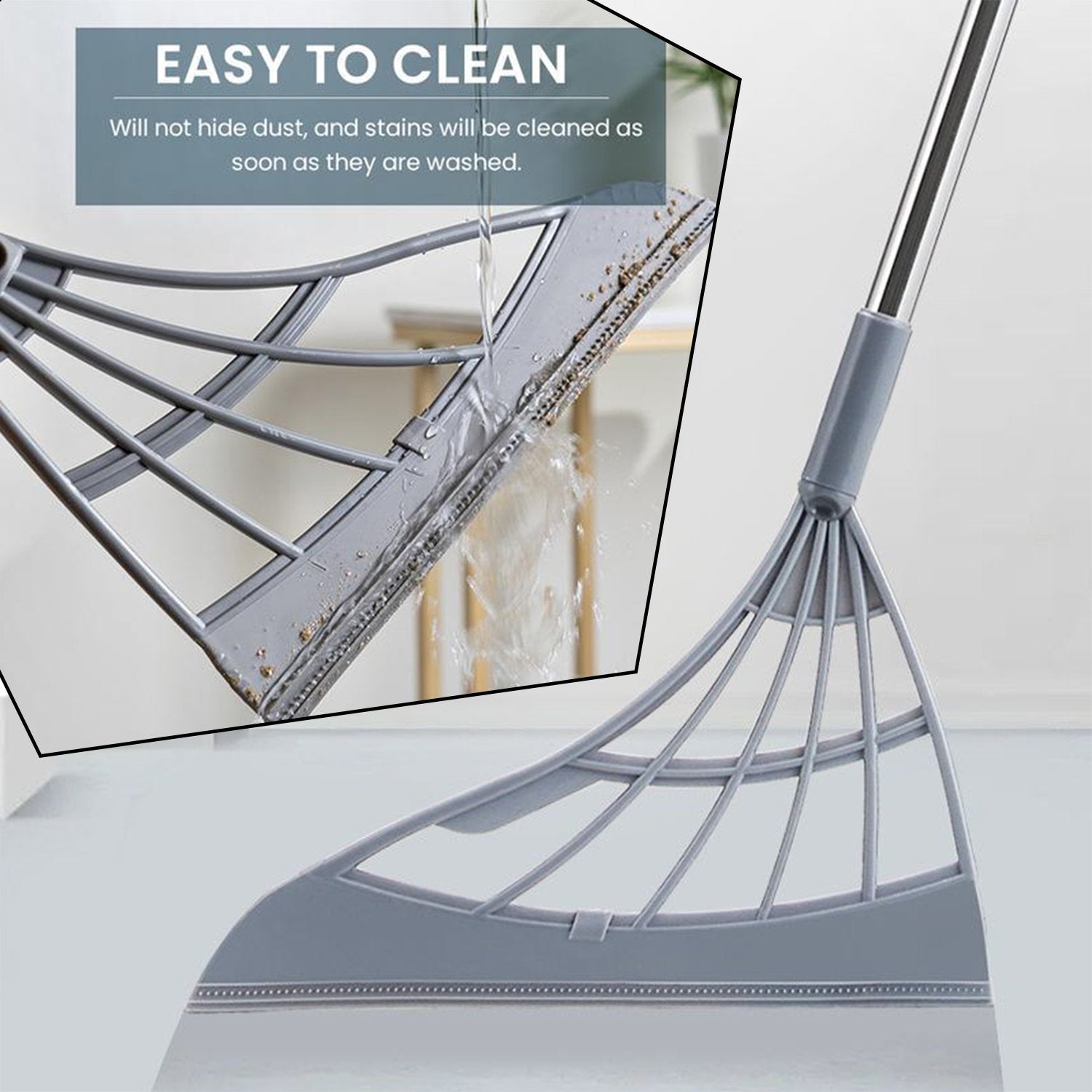 0525 Durable Eco-friendly Broom With Scraper Wukusy