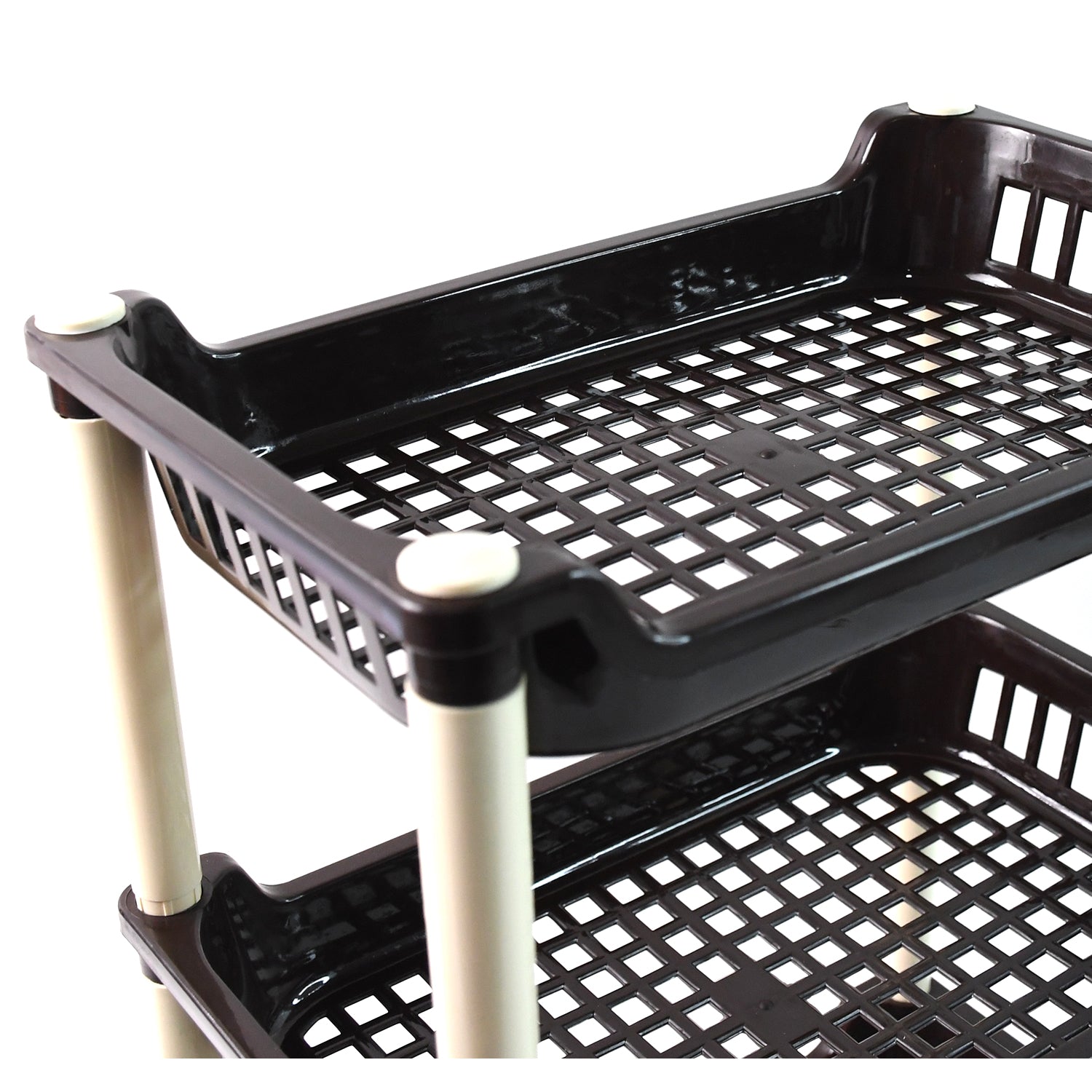 Apex Small Multiuse Plastic Storage Rack Organizer 3-tier Wukusy