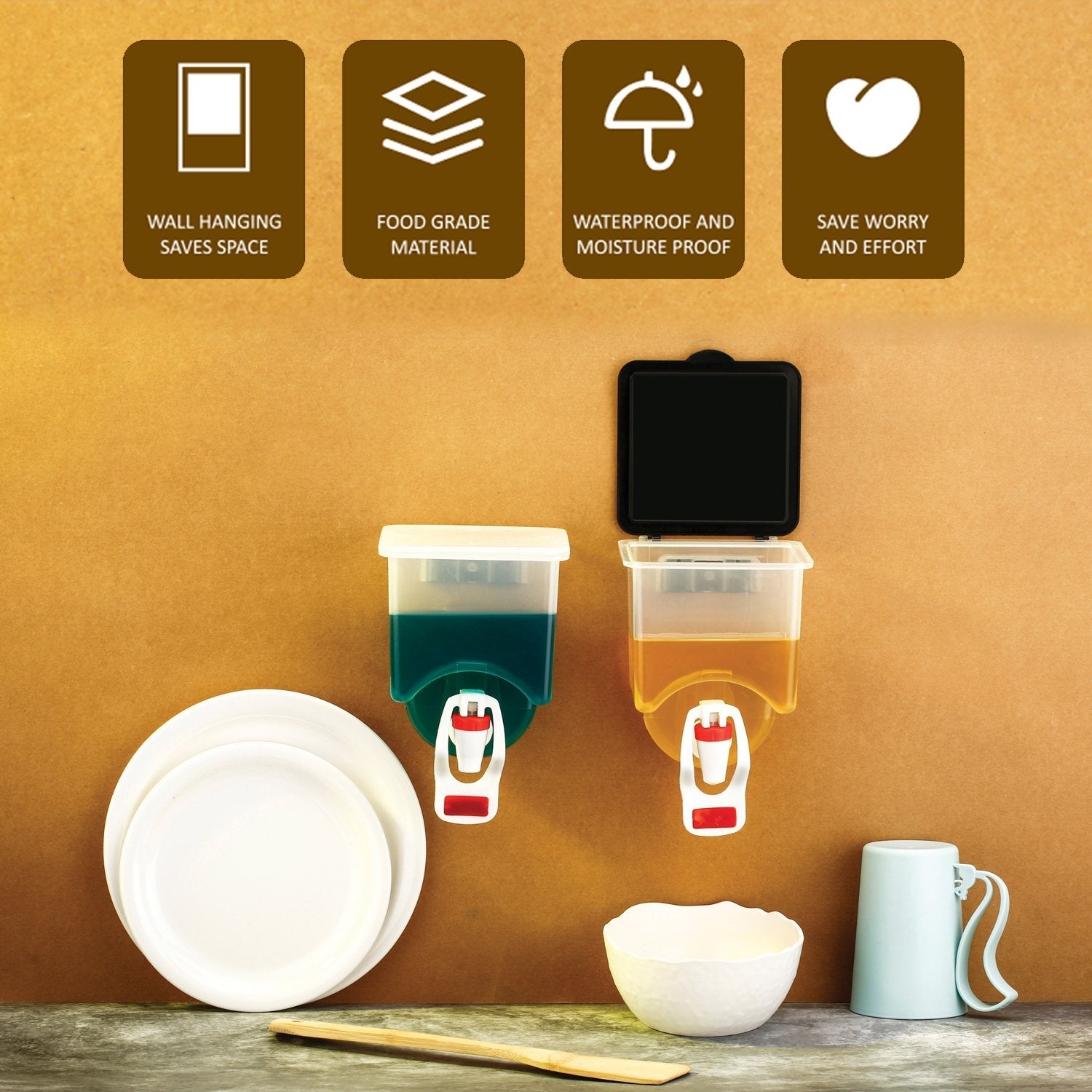 2972 Wall Mounted Oil Dispenser Bottle (1100ml Approx) Wukusy