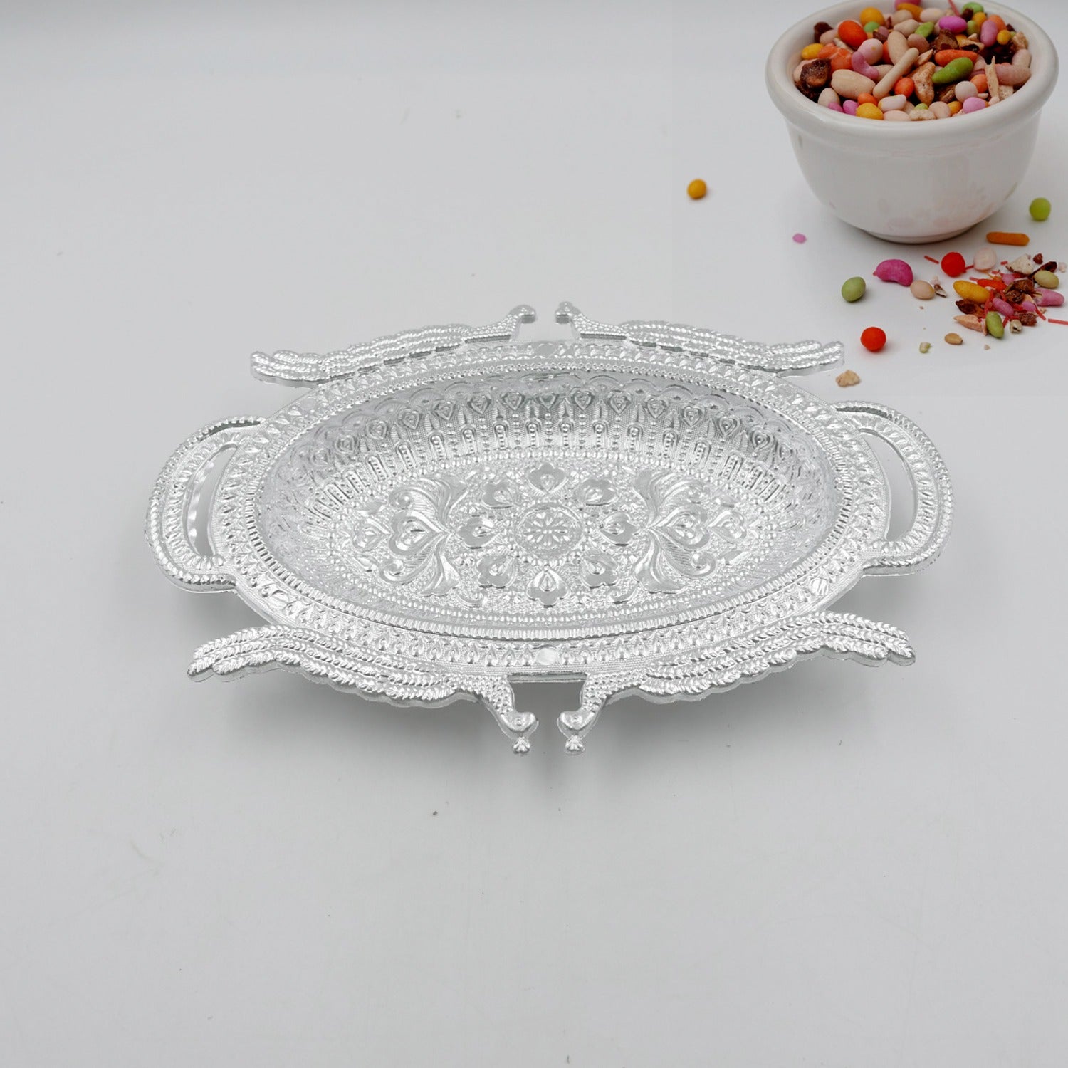 Decorative Mukhwas Serving Tray Serving Mukhwas Plate Fancy Candy Tray Dry Fruit Serving Tray Wukusy