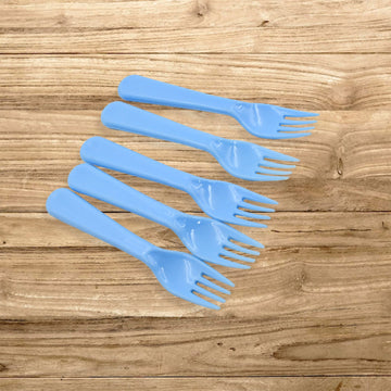 5895  Reusable Premium Heavy Weight Plastic Forks Party Supplies One Size Plastic 5pc Serving Fork Set For Kitchen Travel Home (5pc) Wukusy