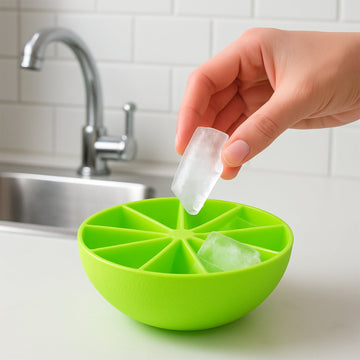 Lemon Shape Flexible Silicone Ice Cube Tray  8-slot Round Ice Mold (1 Pc) Wukusy