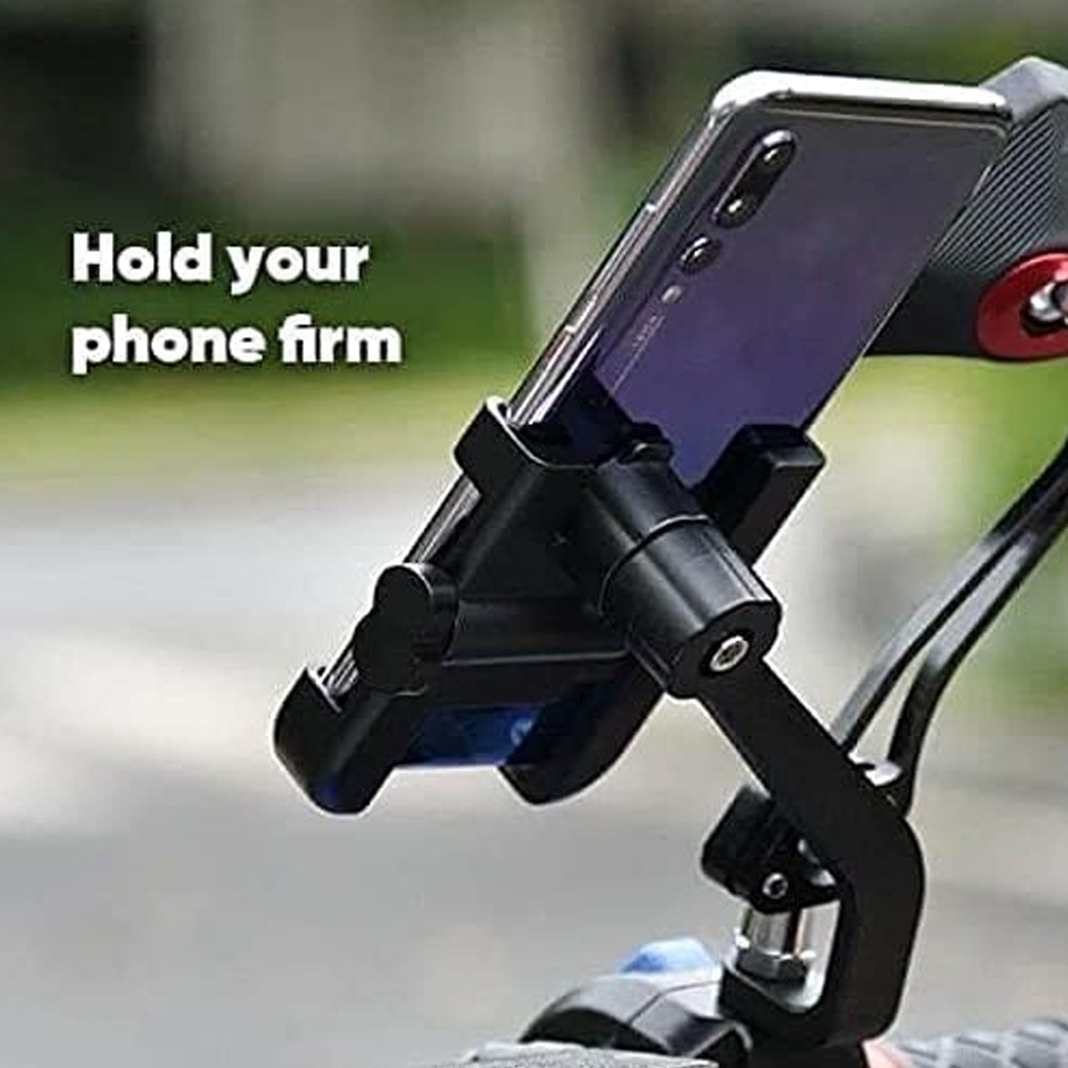 6706 Mobile Phone Holder With Easy Adjustable Rear View Mirror Mount Solid Metal Cradle Stand Suitable For Bike  Mobile Phones Wukusy