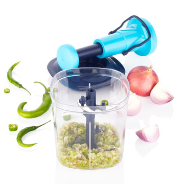 6 Blades Manual Hand-press Vegetable Chopper (1100 Ml) Wukusy