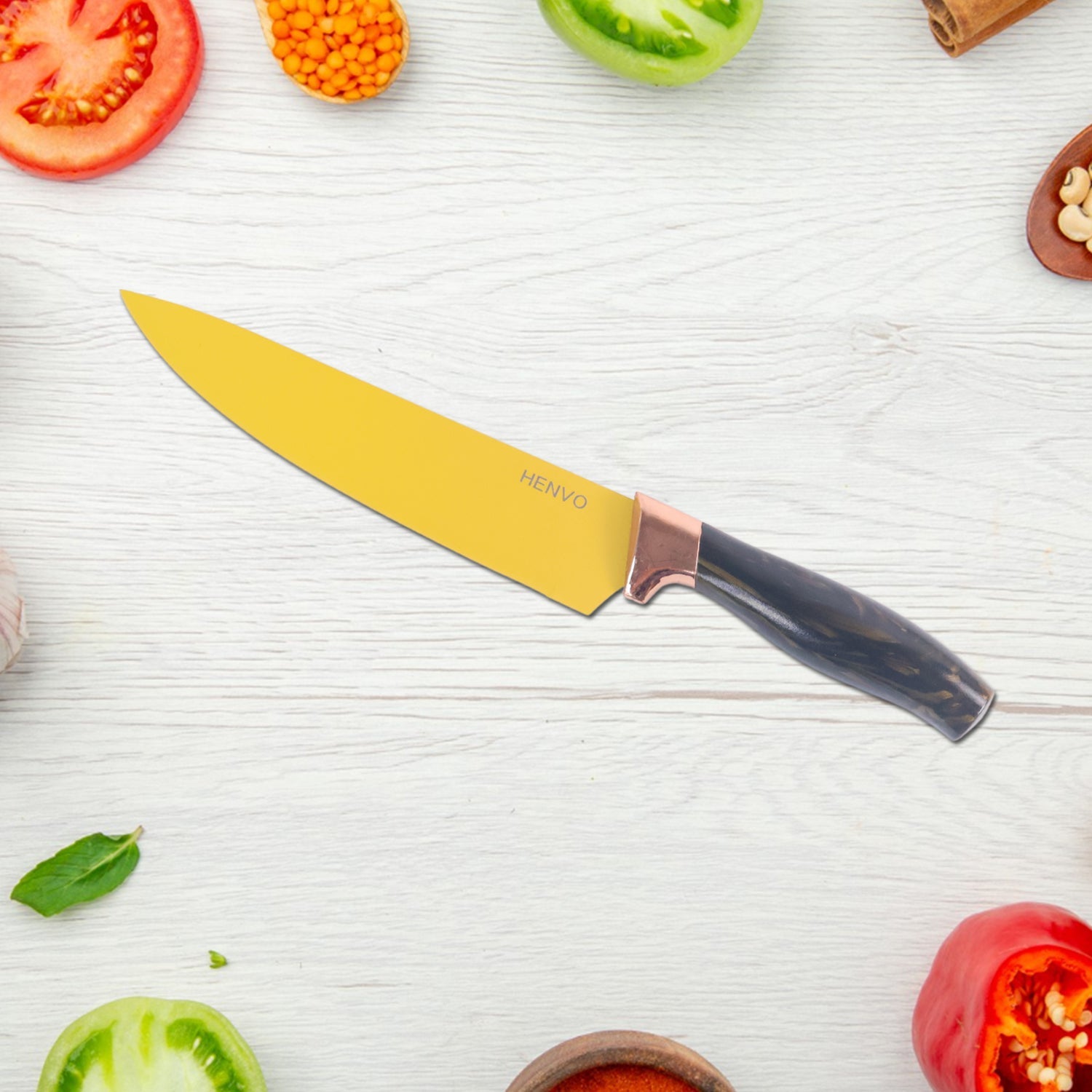 6 Pcs Professional Kitchen Knife Set With Chef Knives Cleaver Peeler  Scissors Wukusy