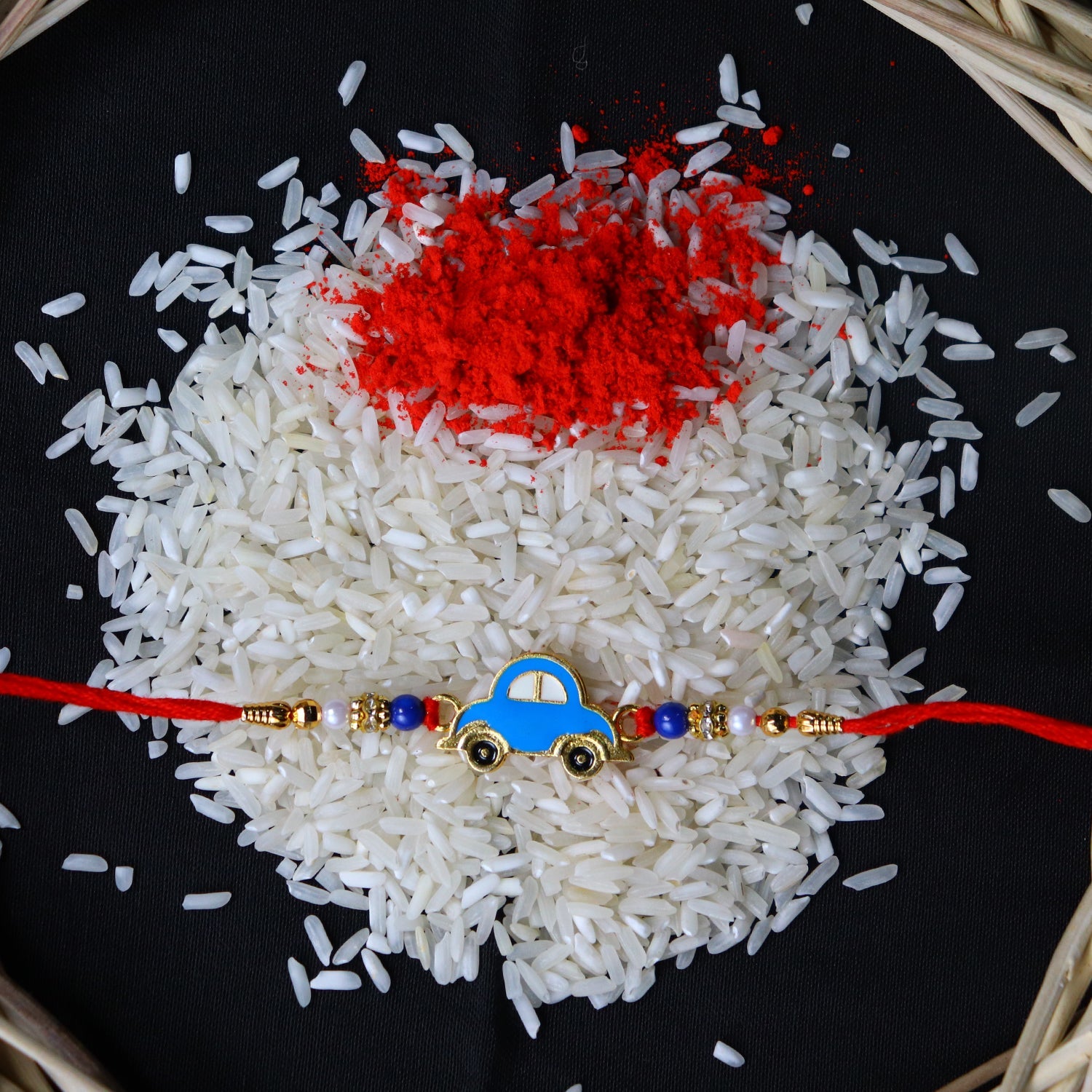 Blue Car Rakhi For Kids Wukusy