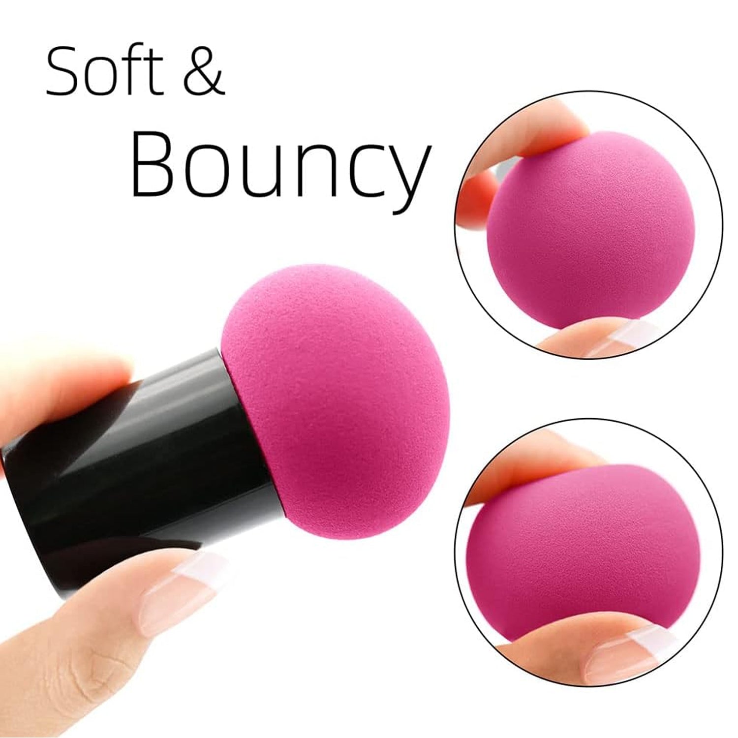 Professional Makeup Sponge Puff With Handle (1 Pc) Wukusy