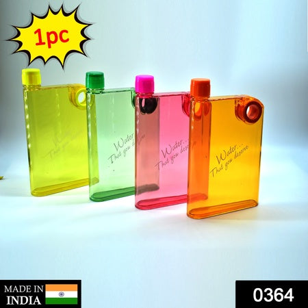 0364 Notebook Style Slim Water Bottle (380 Ml Multicolor) Wukusy
