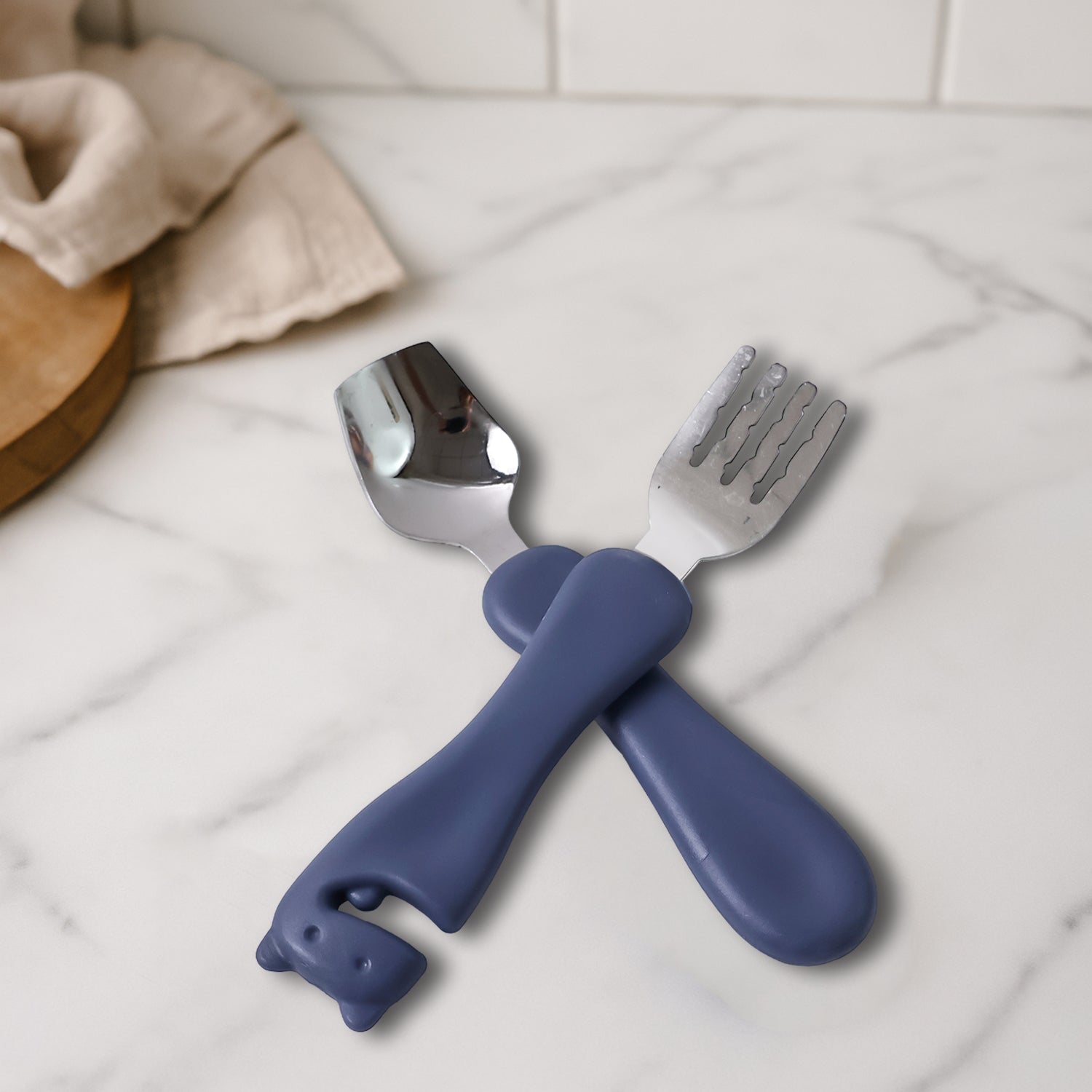 Supermom Foodie Stainless Steel Spoon  Fork (2 Pc Set) Wukusy