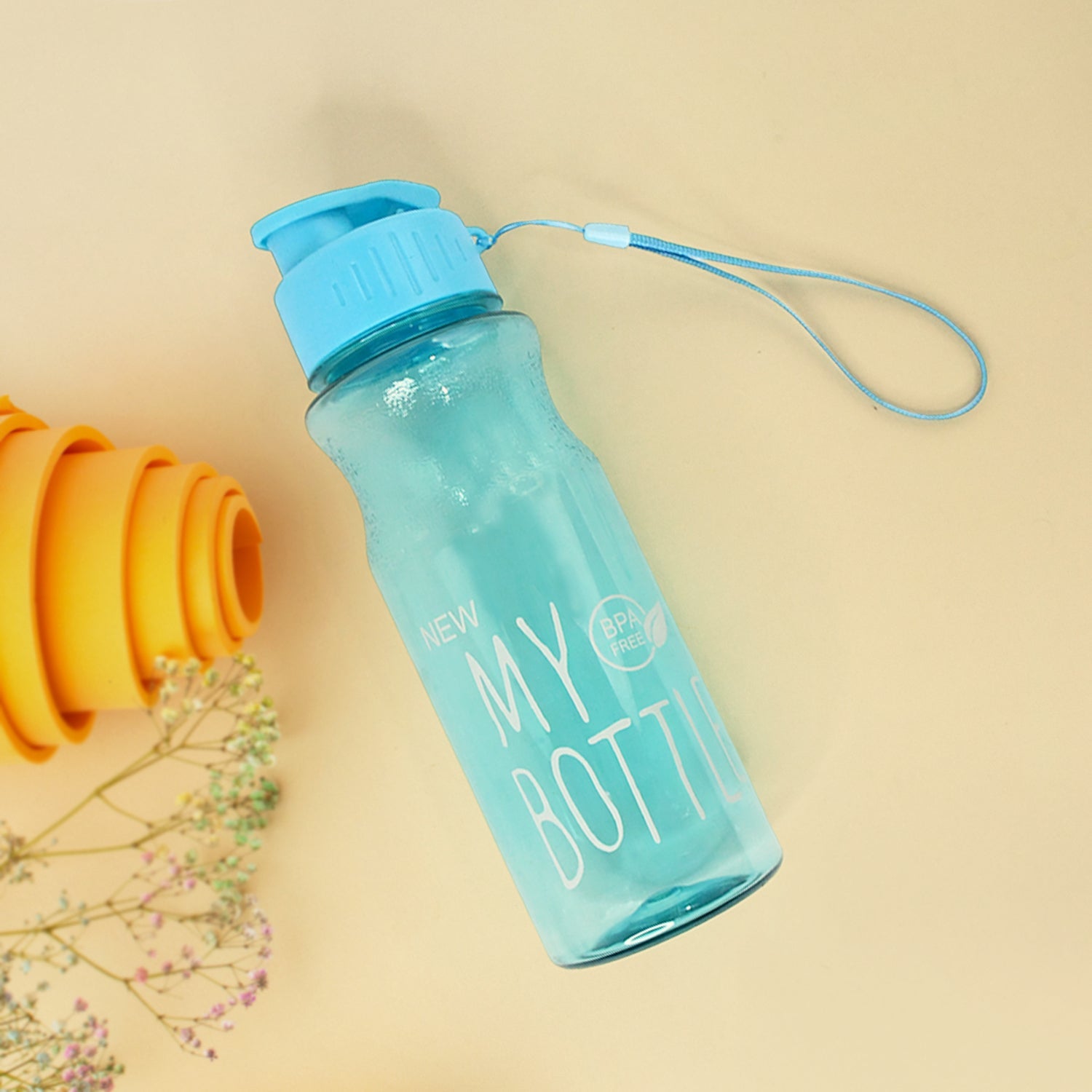 Bpa-free Plastic Sports Water Bottle (Approx. 400 Ml  1 Pc) Wukusy