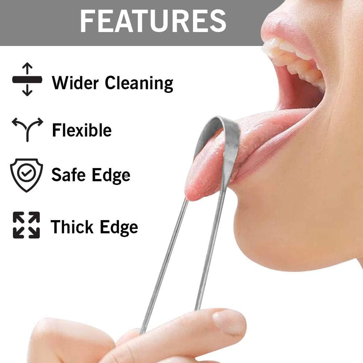 Tongue Cleaner For Kids  Adults  Tongue Scraper For Bad Breath Maintain Oral Hygiene For Daily Use  For Fresh Breath  Bacteria Removal  Improved Taste (Steel Copper Tongue Cleaner  1 Pc) Wukusy