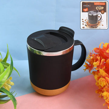 Insulated Coffee Mug With Spill-proof Lid (Approx 450ml  1 Pc) Wukusy