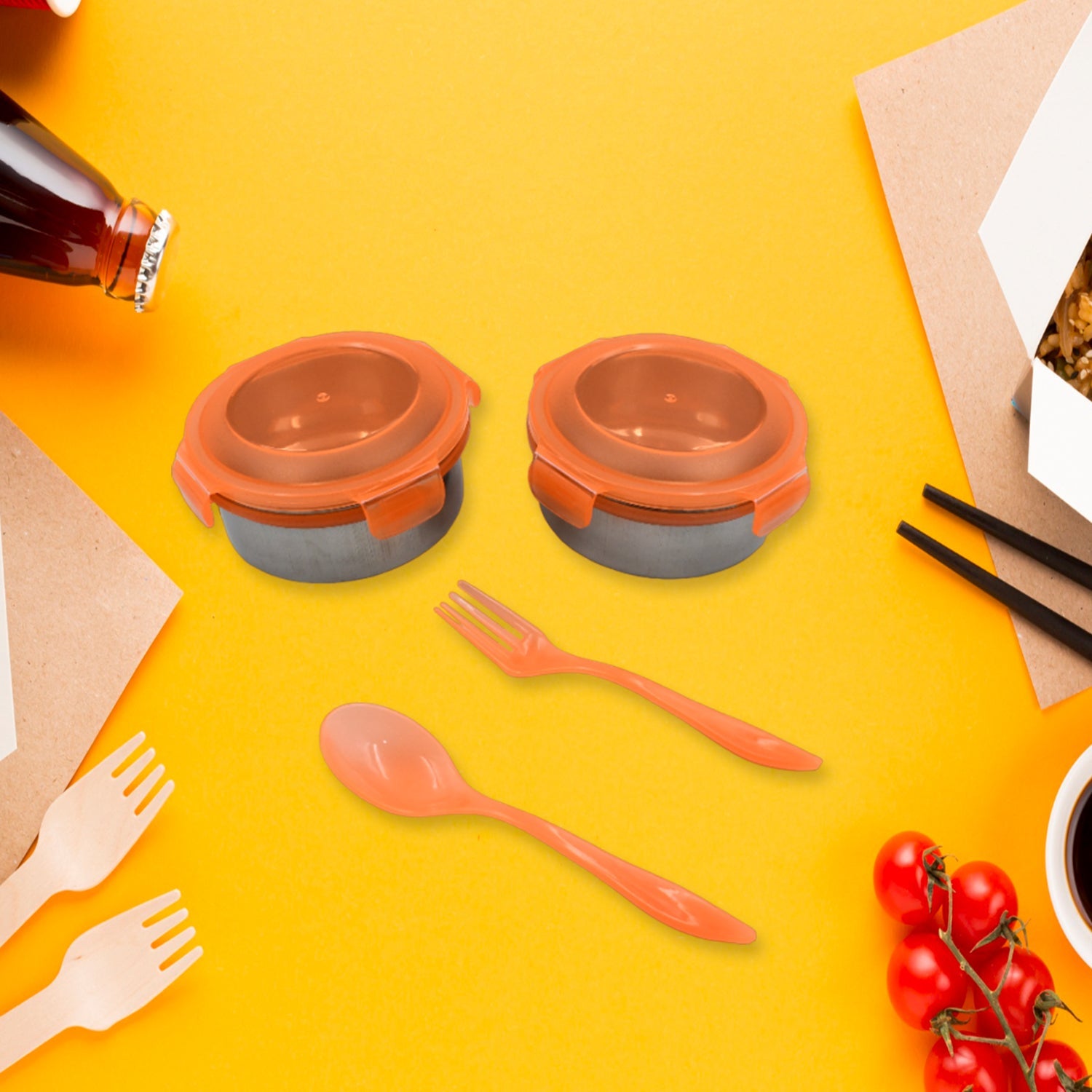 Airtight  Leak Proof Stainless Steel Container Multi Compartment Lunch Box Carry To All Type Lunch In Lunch Box  Premium Quality Lunch Box Ideal For Office  School Kids  Travelling Ideal (3 Different Lunch Box) Wukusy