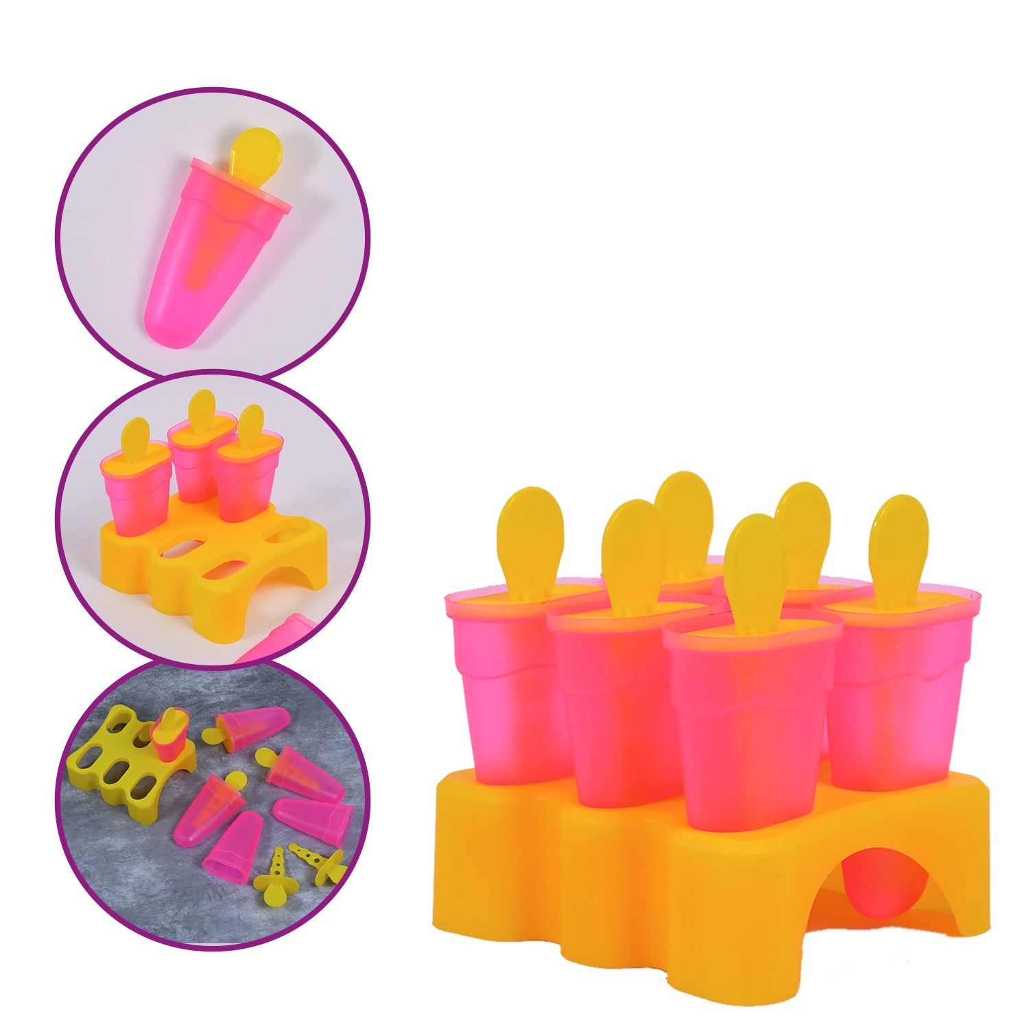 2261 Kulfi Maker Moulds Set Plastic Homemade Kulfi Mould 6pcs Set For Freezer Use Wukusy