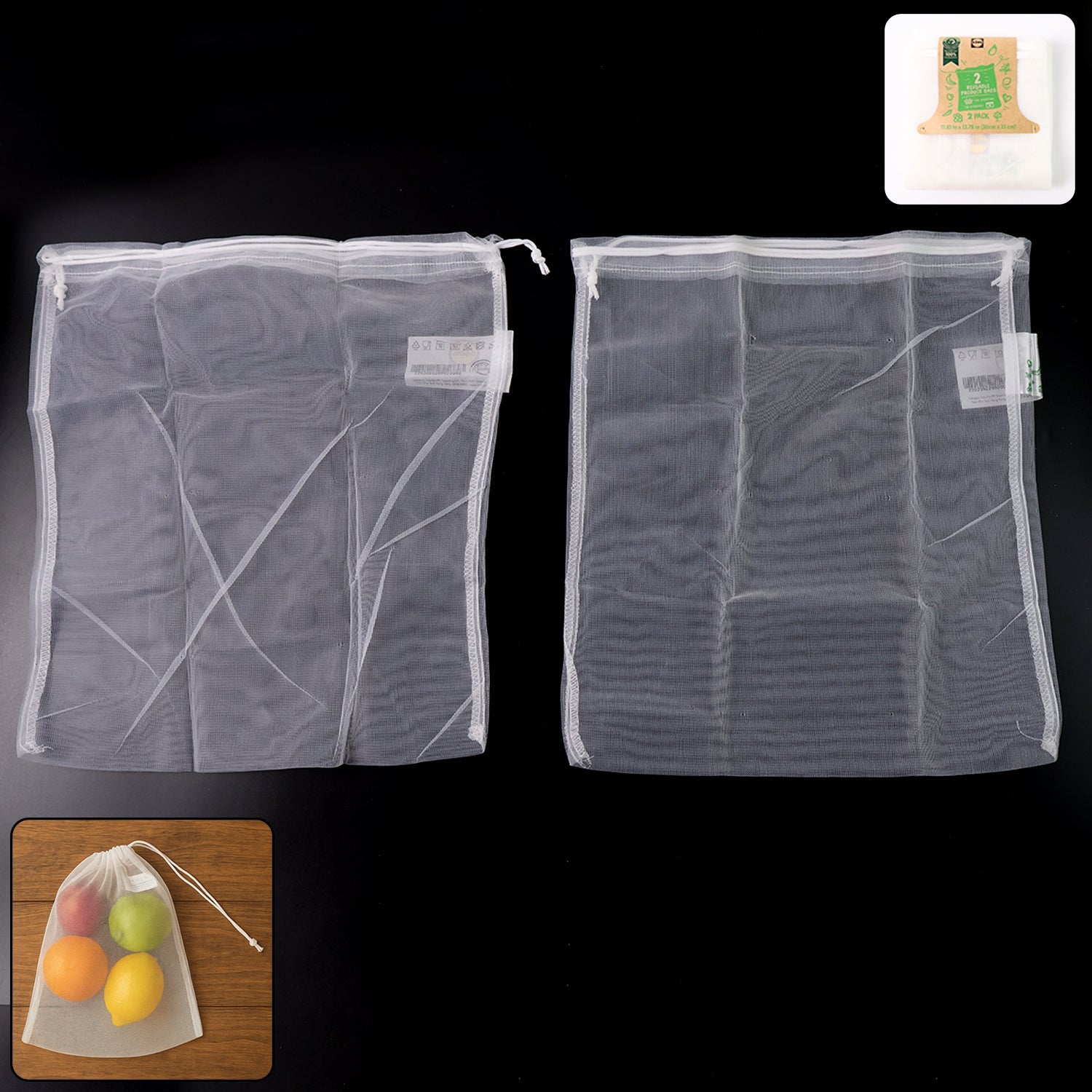 Reusable Mesh Produce Bags (2 Pc) Wukusy