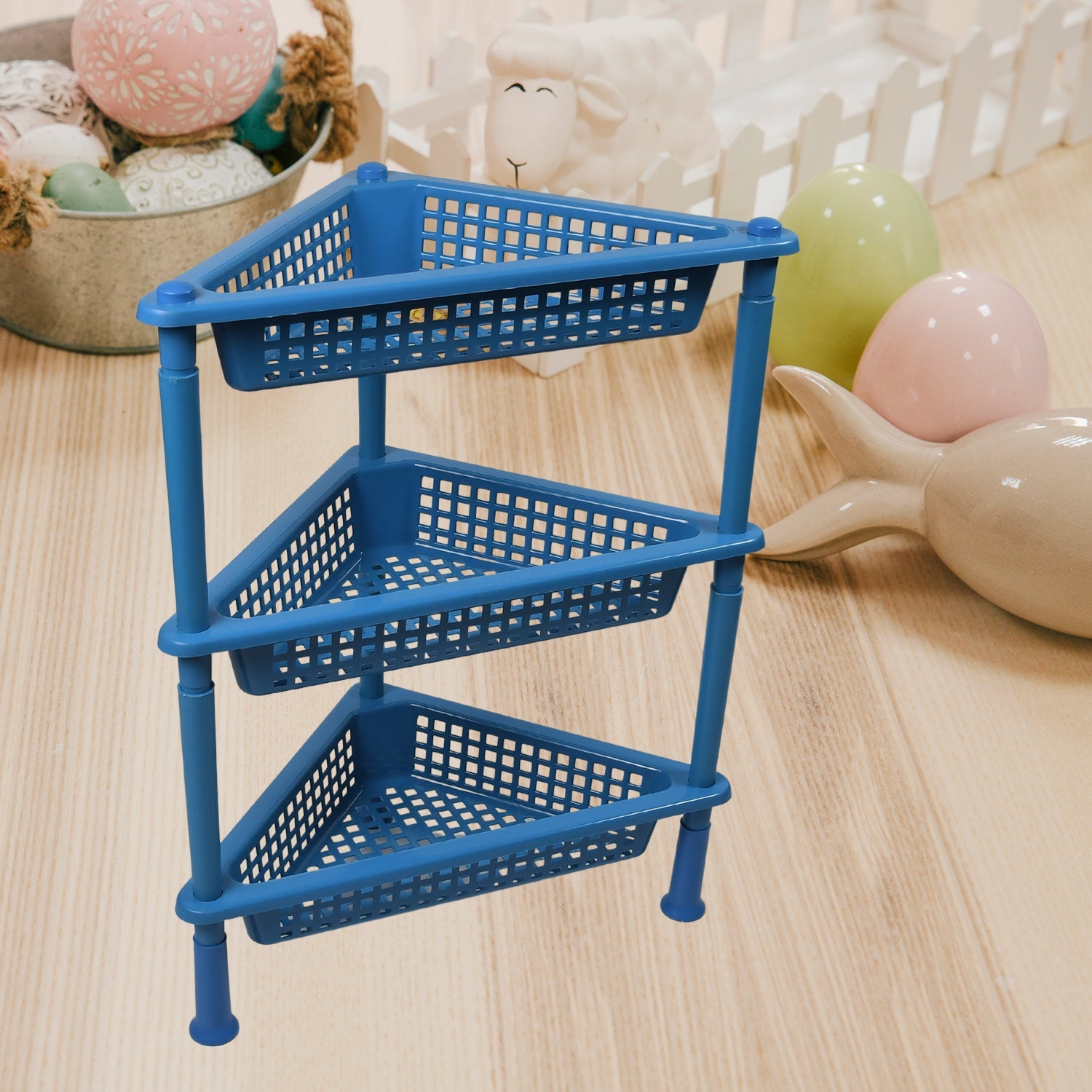 2812 Triangle Storage Plastic 3-tier  Rack Shelf For Kitchen Living Room Bathroom Office Wukusy