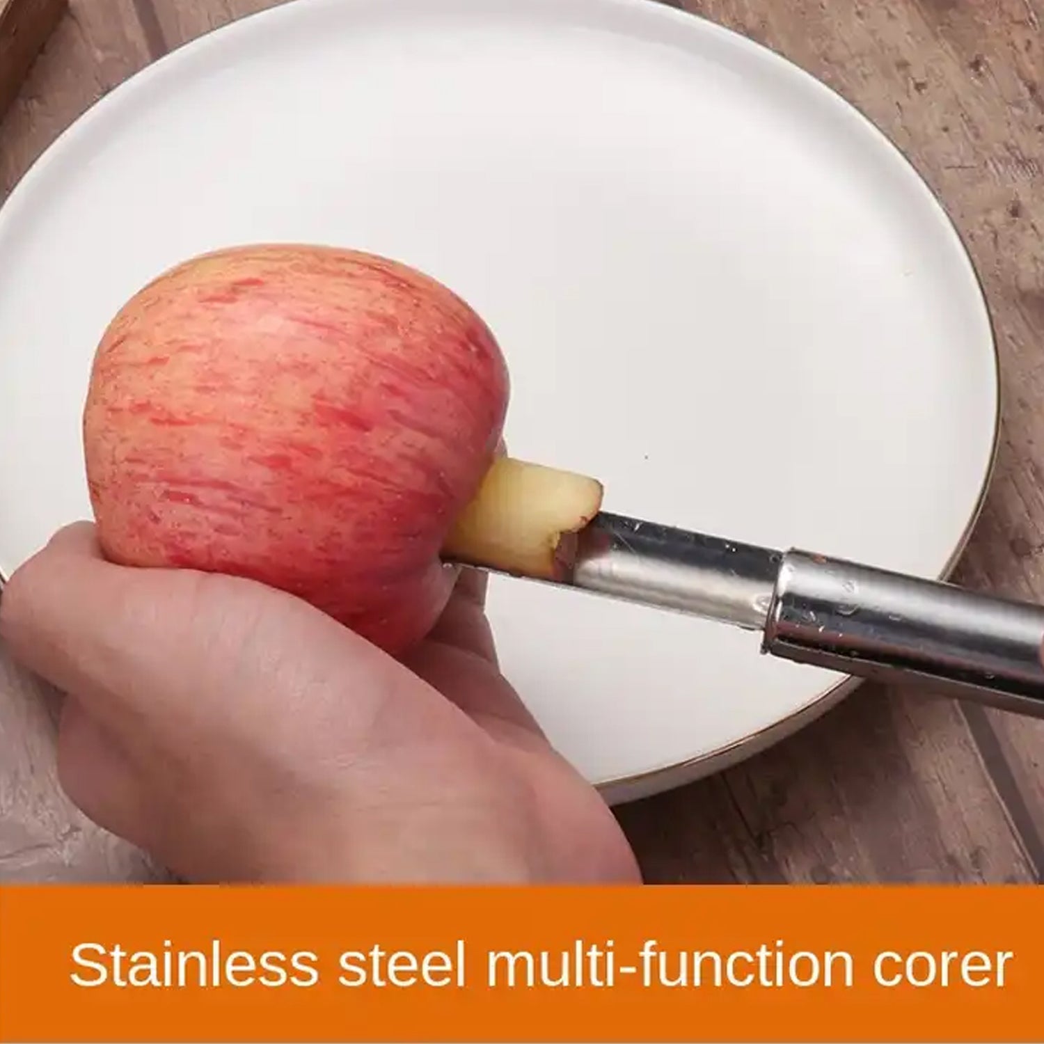 5506 Fruit Core Stainless Steel Set Core Remover For Apple And Pear Kitchen Prep Tool Fruit Core Remover Tool With Soft Handle Apple Corer Stainless Steel Kitchen Gadget Dishwasher Safe Wukusy