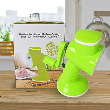 8247 6 In 1 Multi Functional Vegetable Cutter  Slicer Hand Machine Cutting Slice Cut Thick Cut Silk All In One Vegetable Chopper Cutter  Slicing Cutter Barrel - Vegetable Grater With 6 Removable Blades Wukusy