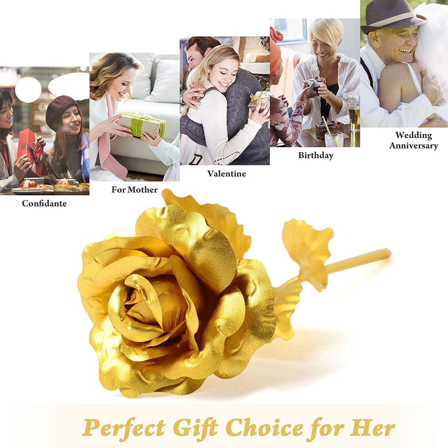 0606 Luxury Decorative Gold Plated Artificial Golden Rose With Premium Box Wukusy