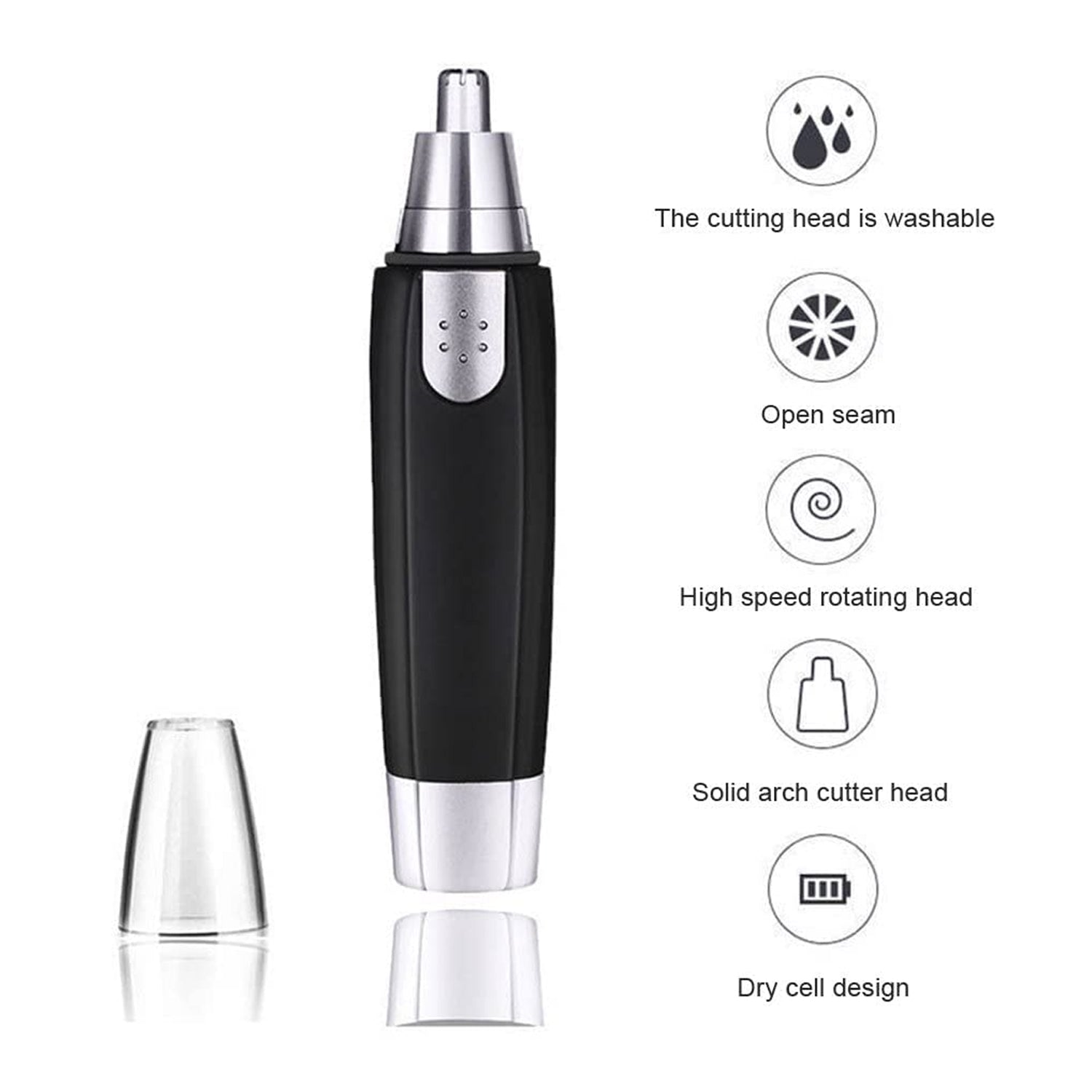 6003 Sharp New Ear And Nose Hair Trimmer Professional Heavy Duty Steel Nose Clipper Battery-operated. Wukusy