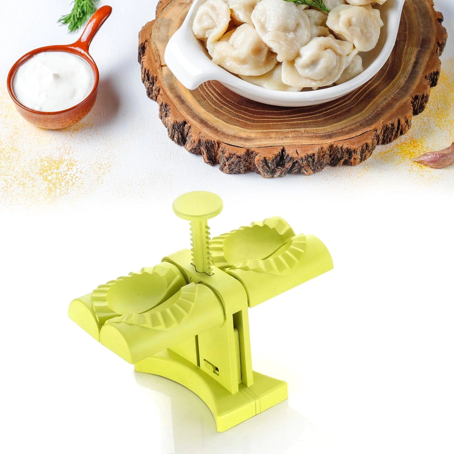 5300b Dumpling Maker Molddouble Head Dumpling Mold Wrap Two At A One Timehousehold Dumpling Maker Mouldeasy-tool For Making Dumplingsdumpling Press Mold Kitchen Accessories (Brown Box) Wukusy