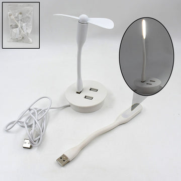 Portable Mini Usb Fan Usb Ligh  Usb 3 Hub  Port Combo Wukusy