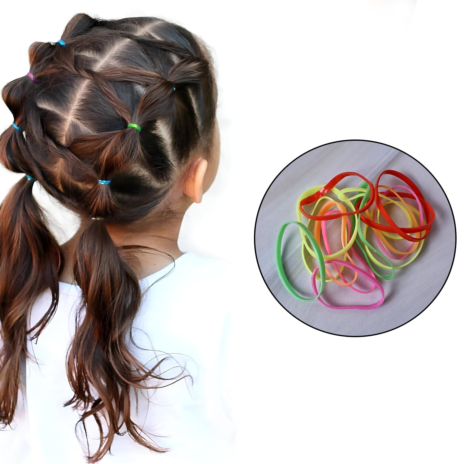 Kids Hair Bands Rubber Bands  Cute Hair Clips In Storage Box (Mix Design  1 Set) Wukusy