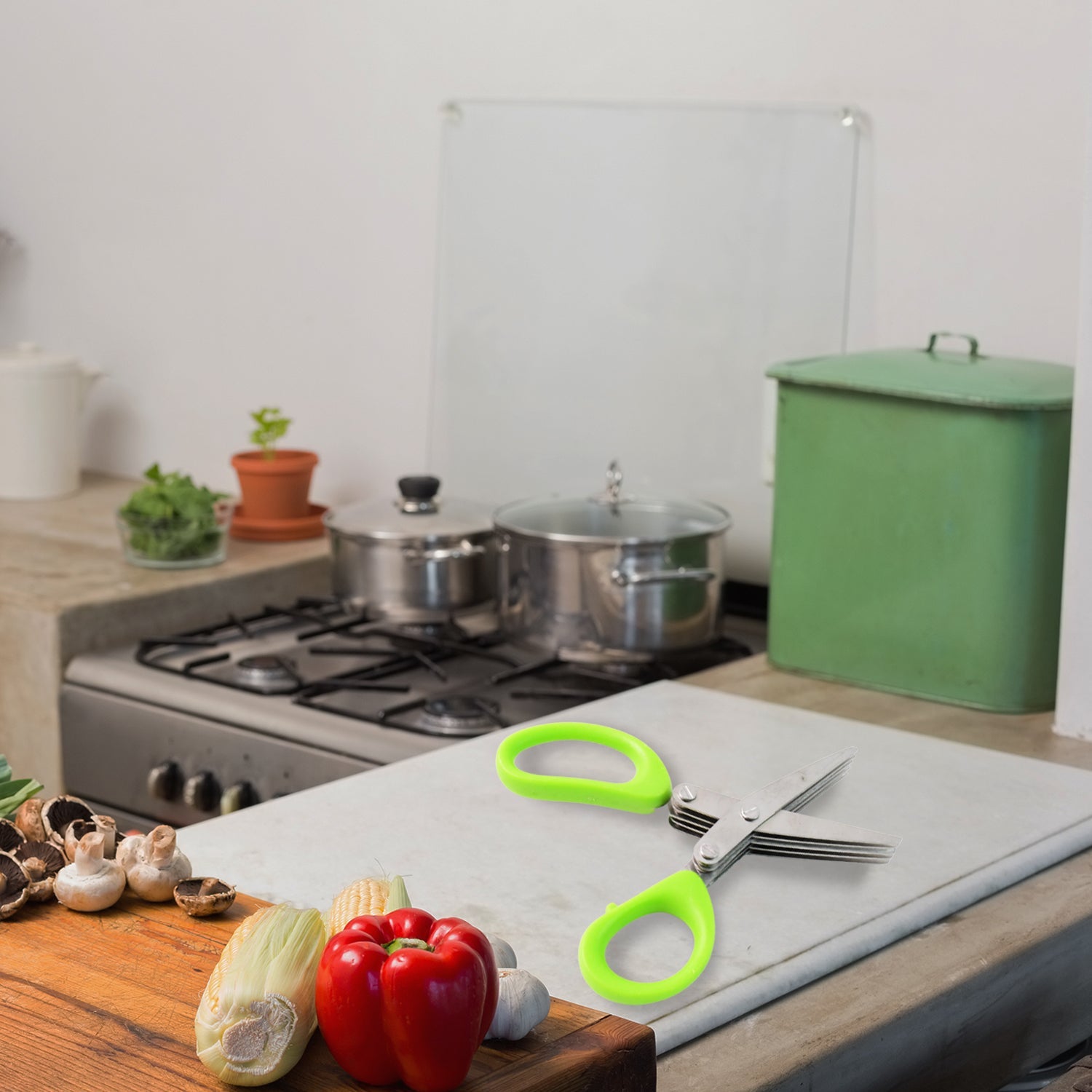 Premium 5 Blade Multipurpose Herb Scissors (1 Pc) Wukusy