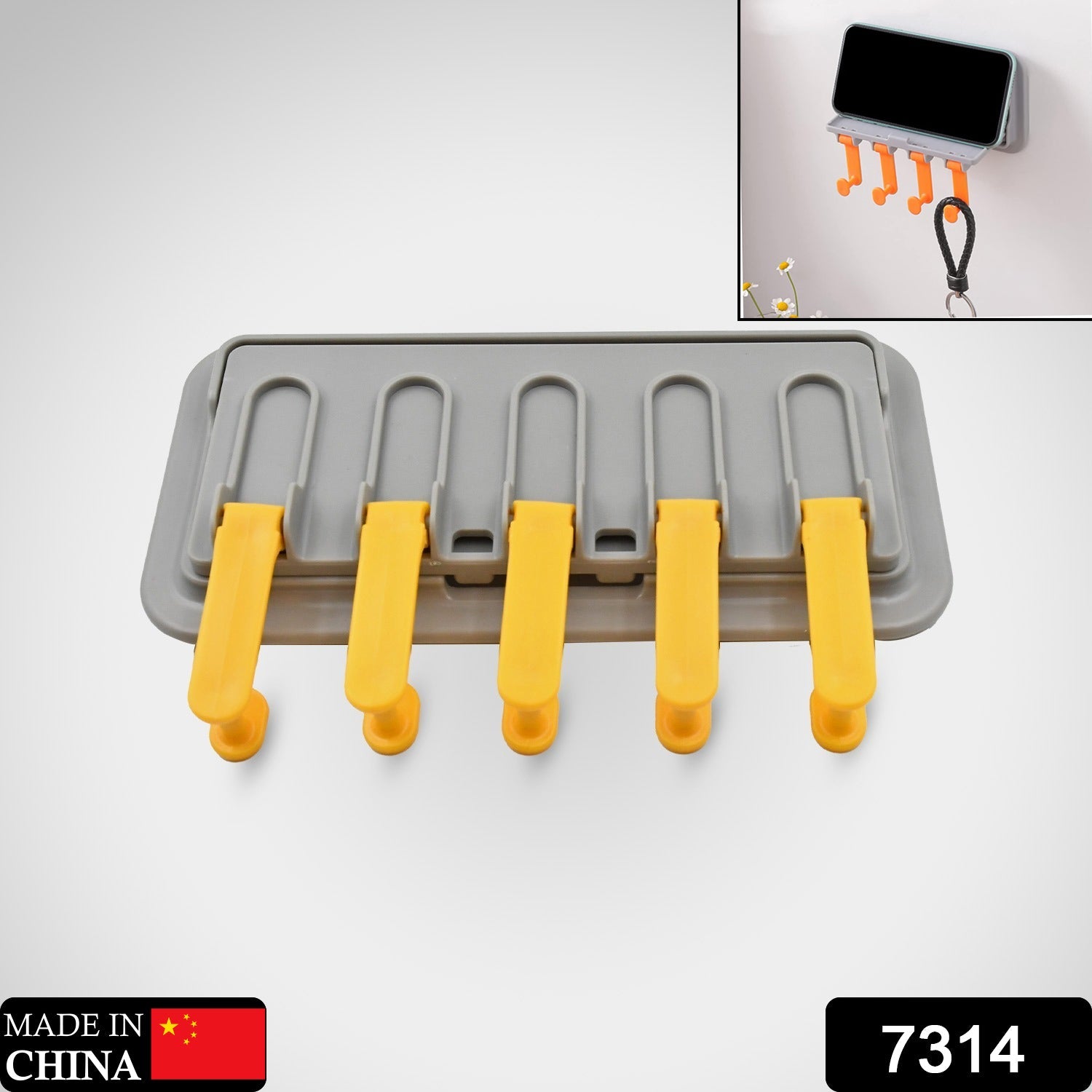 7314 Multi-purpose Hook Up Wall Mounted Hook Towel Hook Rack Foldable Wall Hooks Mobile Holder Stand Towel Hangers Wall Mounted Coat Rack Foldable Hook Mobile Stand Wukusy