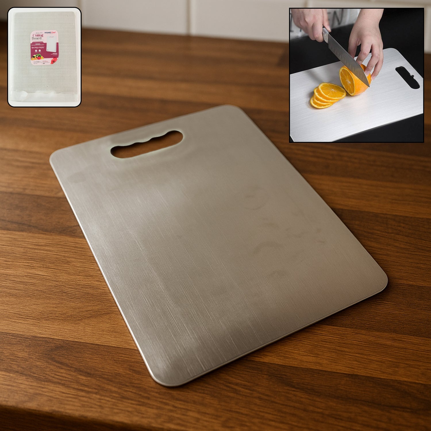 Premium Stainless Steel Cutting Board 229mm X 330mm (1 Pc) Wukusy