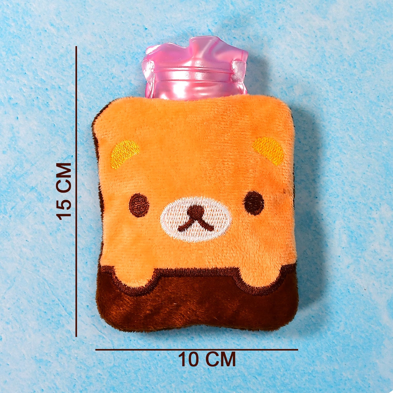 6527 Brown Panda Print Small Hot Water Bag With Cover For Pain Relief Neck Shoulder Pain And Hand Feet Warmer Menstrual Cramps. Wukusy