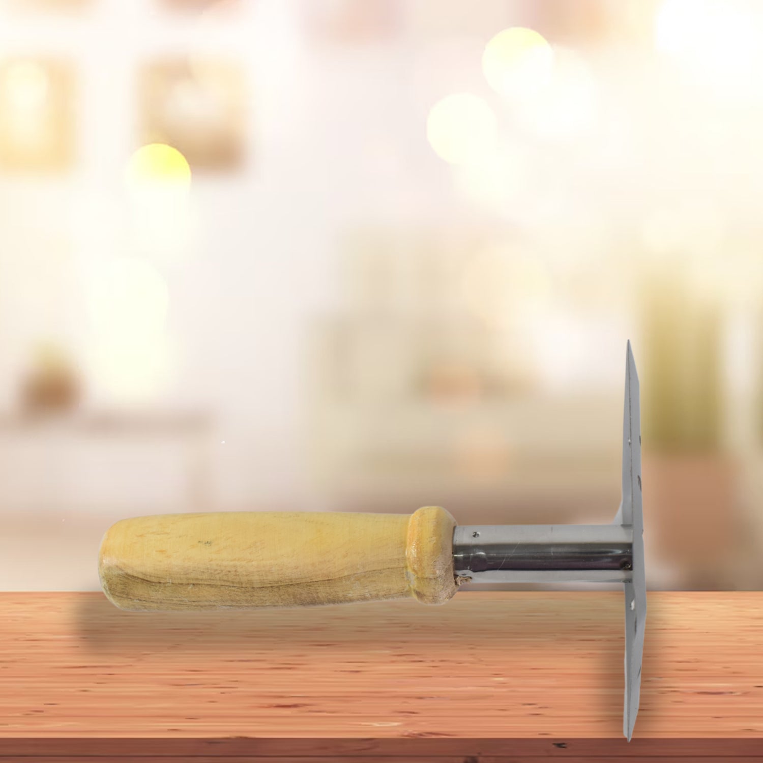 Kitchen Tools Wooden Handle Square Stainless Steel Potato Masher (1 Pc) Wukusy