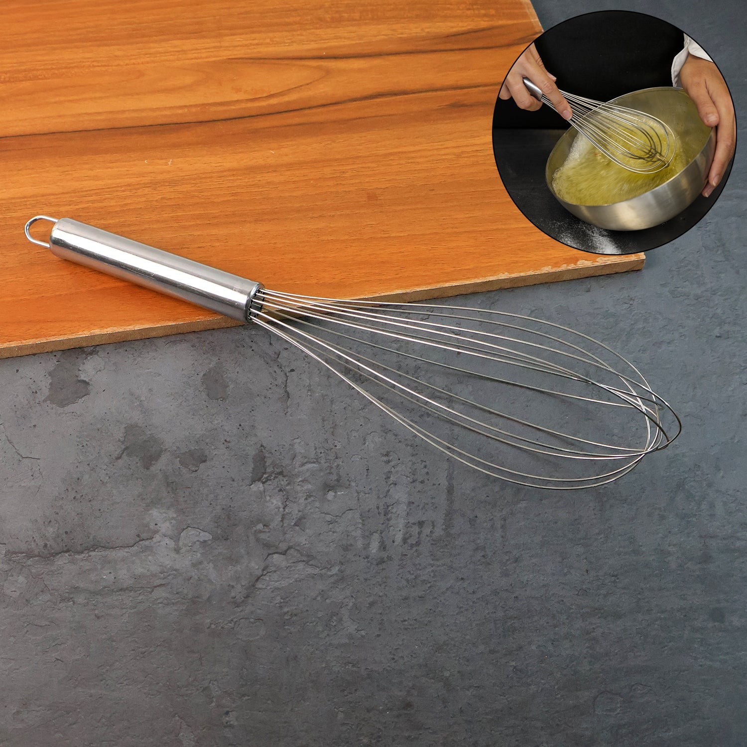 Large Stainless Steel Balloon Whisk  Heavy-duty Kitchen Tool (30cm  1 Pc) Wukusy