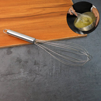 Large Stainless Steel Balloon Whisk  Heavy-duty Kitchen Tool (30cm  1 Pc)