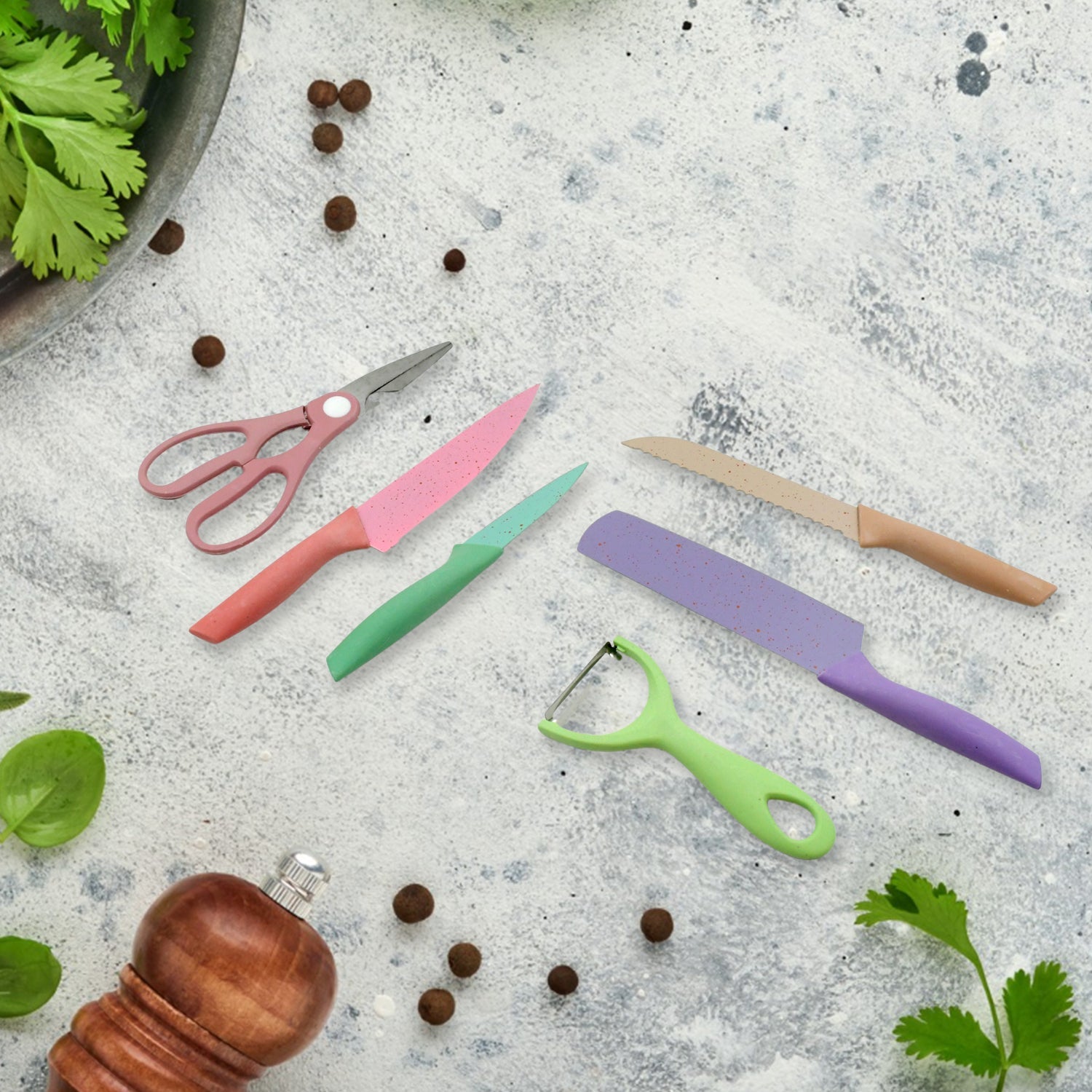 8174 Corrugated 6pc Kitchen Knife Set Professional Box Knife Set 6 Piece Forged Kitchen Knives With Box. Wukusy