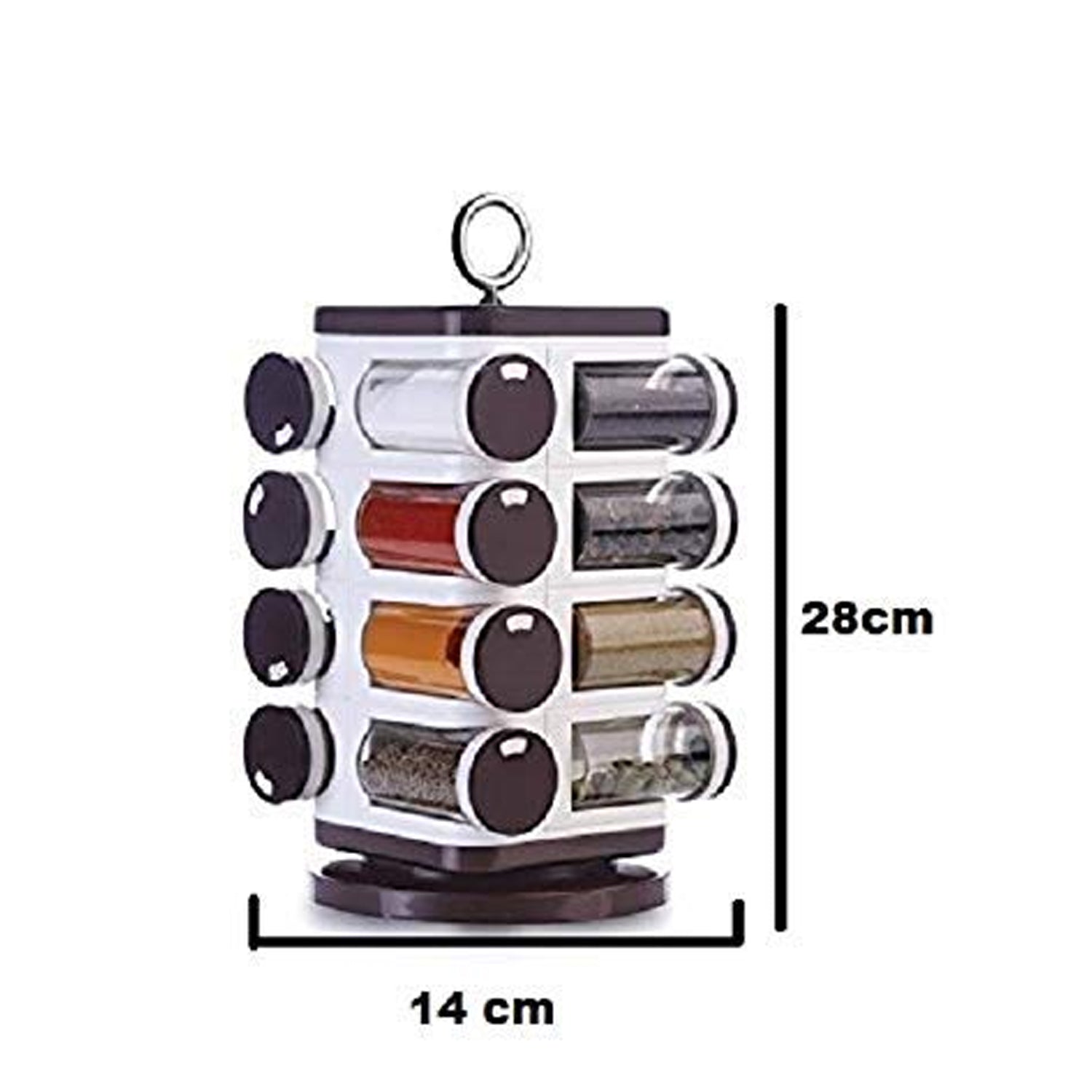 8119 Ganesh Multipurpose Revolving Spice Rack With 16 Pcs Dispenser Each 100 Ml Plastic Spice Abs Material 1 Piece Spice Set 1 Piece Spice Set  (Plastic) Wukusy