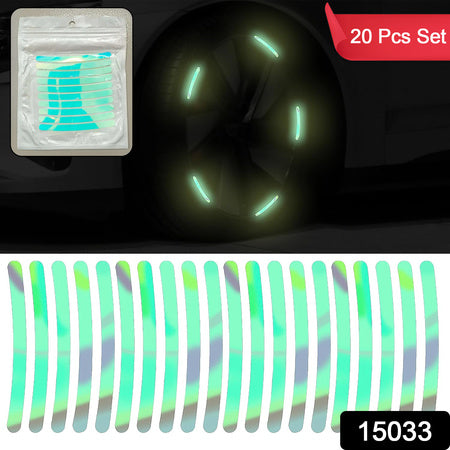 Car Wheel Hub Reflective Car Stickers Night Warning Stickers (20 Pcs Set Multicolored) Wukusy