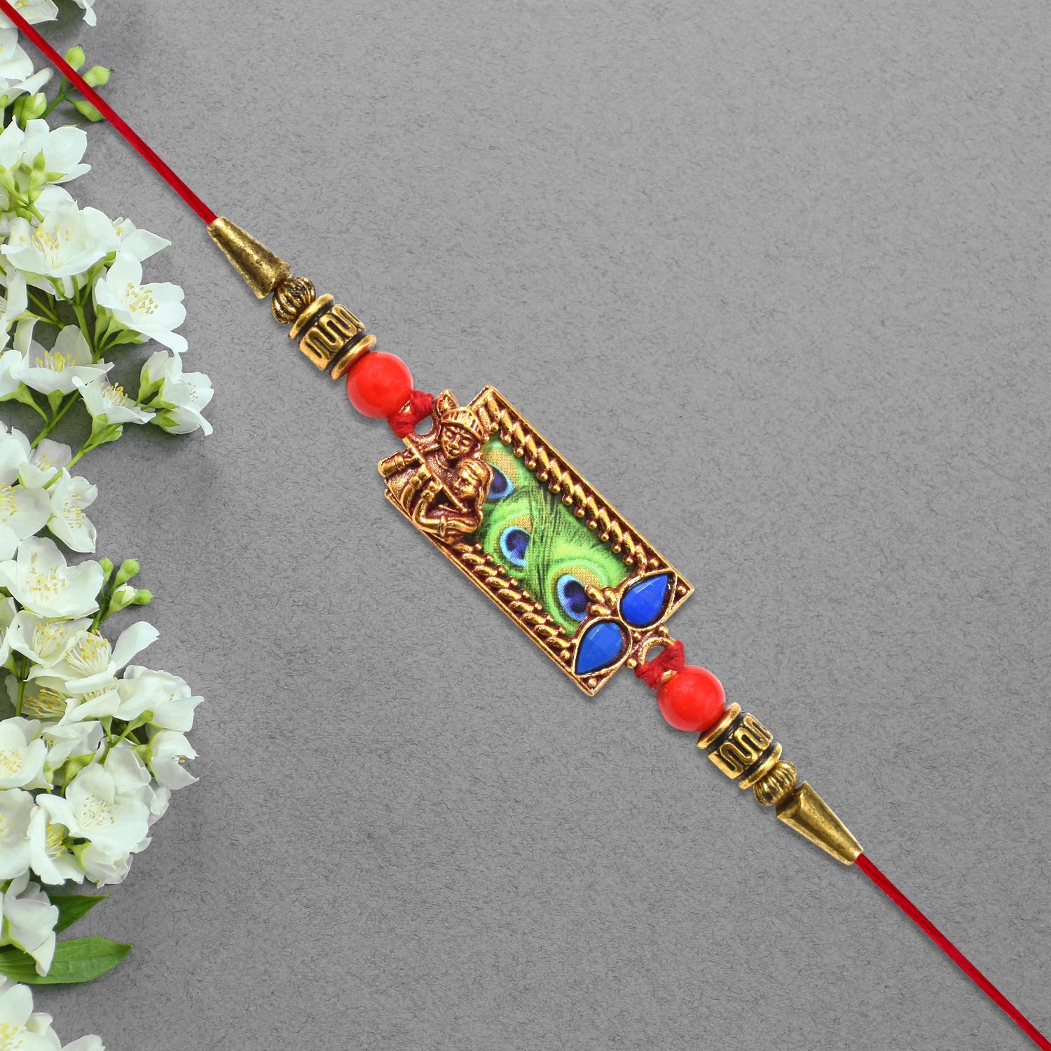 Krishna Rakhi With Peacock Feather Design Wukusy