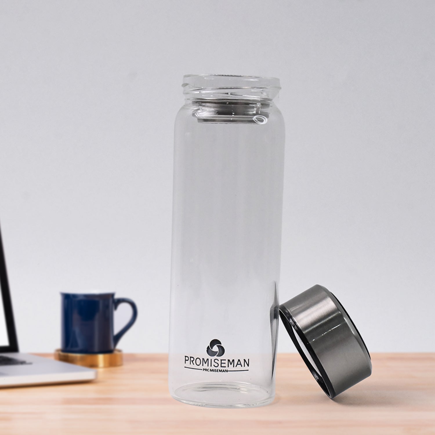 Outdoor Sport Glass Water Bottle  With Steel Lid  500 Ml Approx) Wukusy