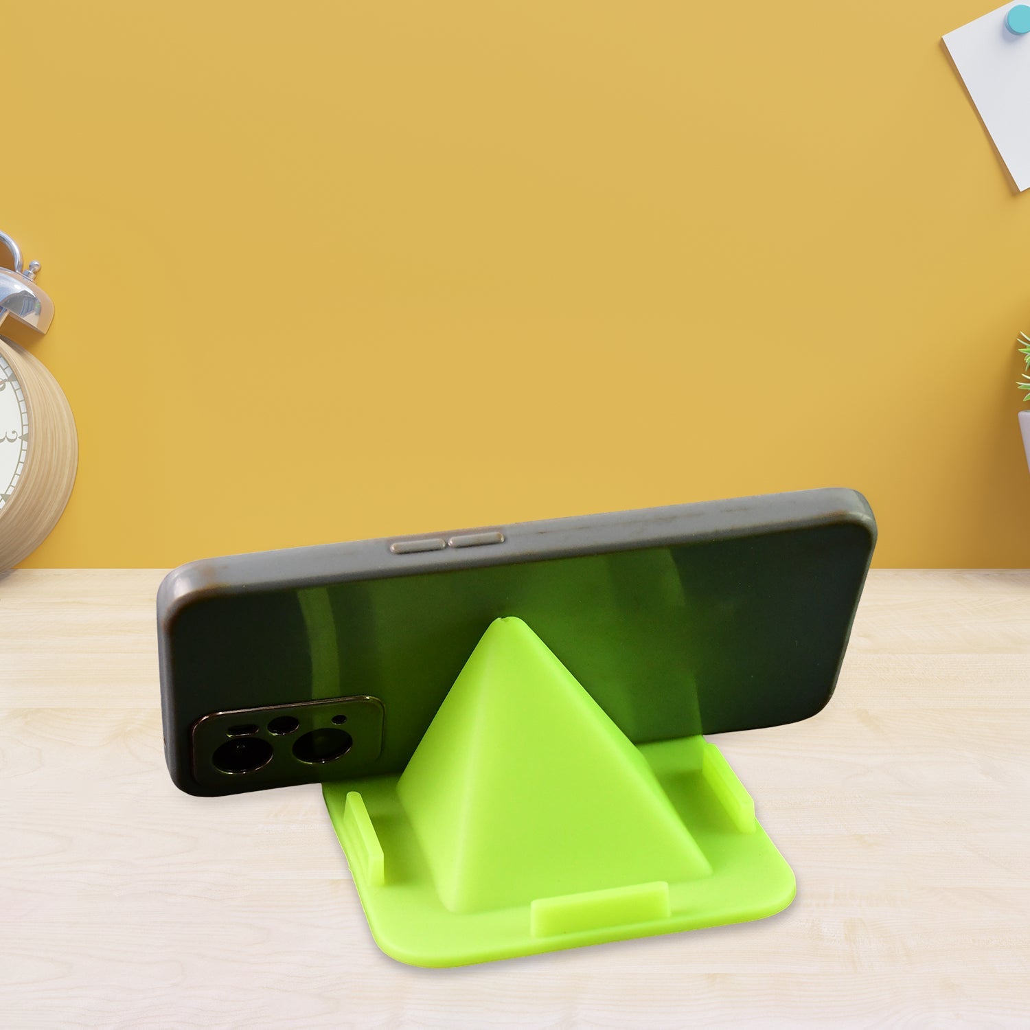 Virgin Mobile Accessories Universal Portable Four-sided Pyramid Shape Desktop Table Mobile Holder Stand (1 Pc) Wukusy