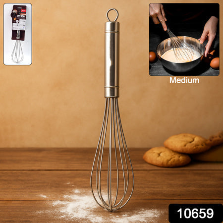 Apex Stainless Steel Medium Hand Whisk (1 Pc) Wukusy
