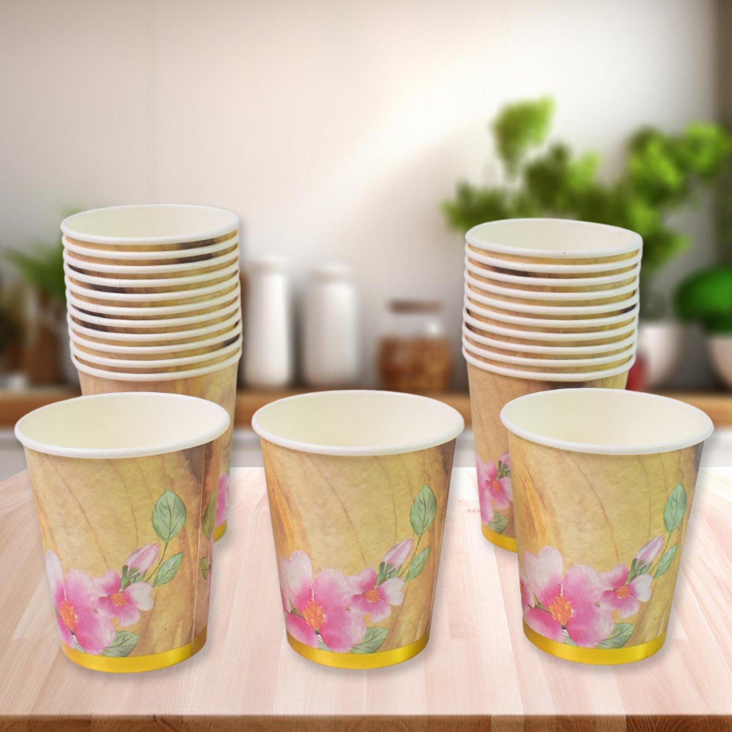 Disposable Paper Cups Disposable Tea Coffee Cups (24 Pcs Set  Mix Color  Design) Wukusy