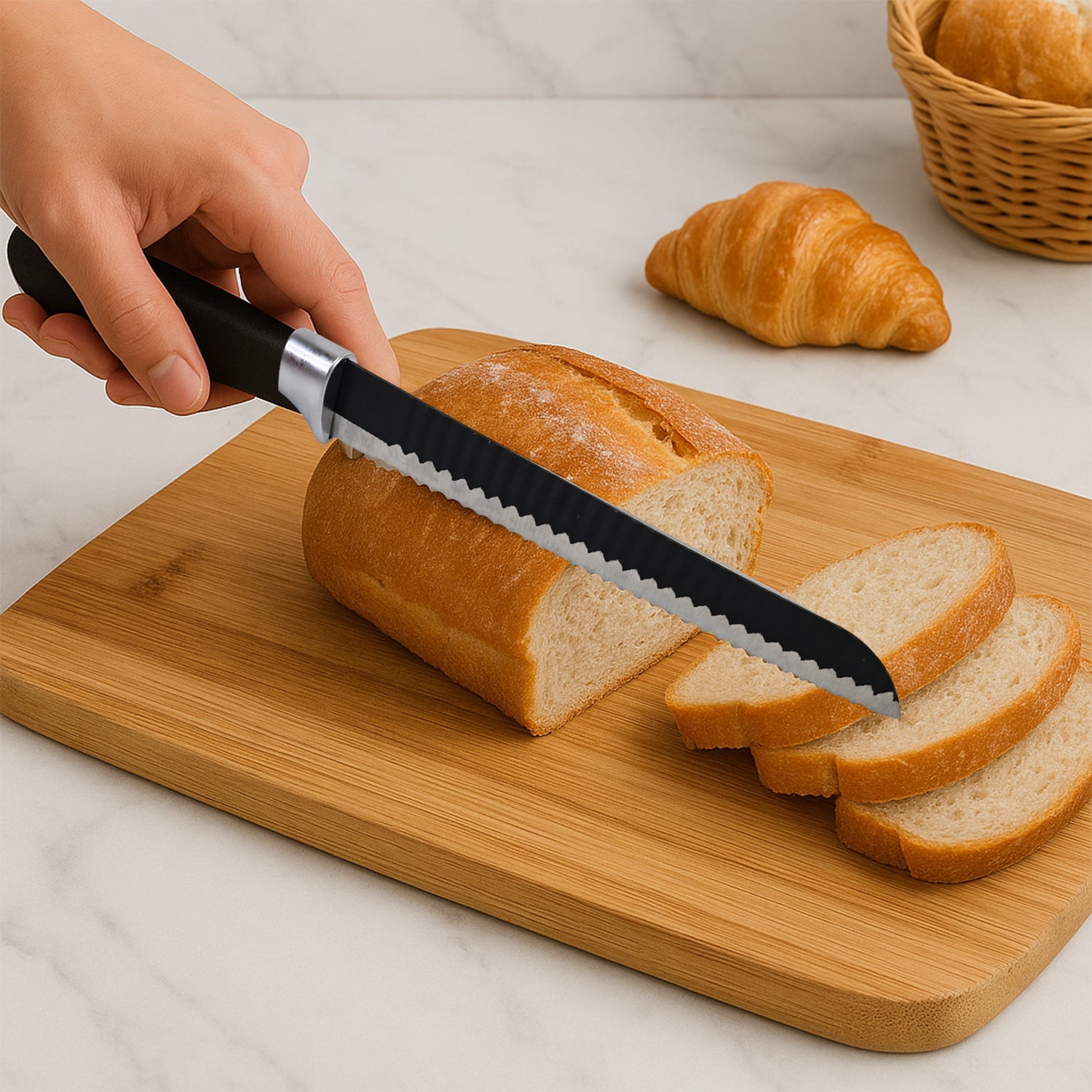 Premium 32 Cm Serrated Bread Knife With Ergonomic Handle Wukusy