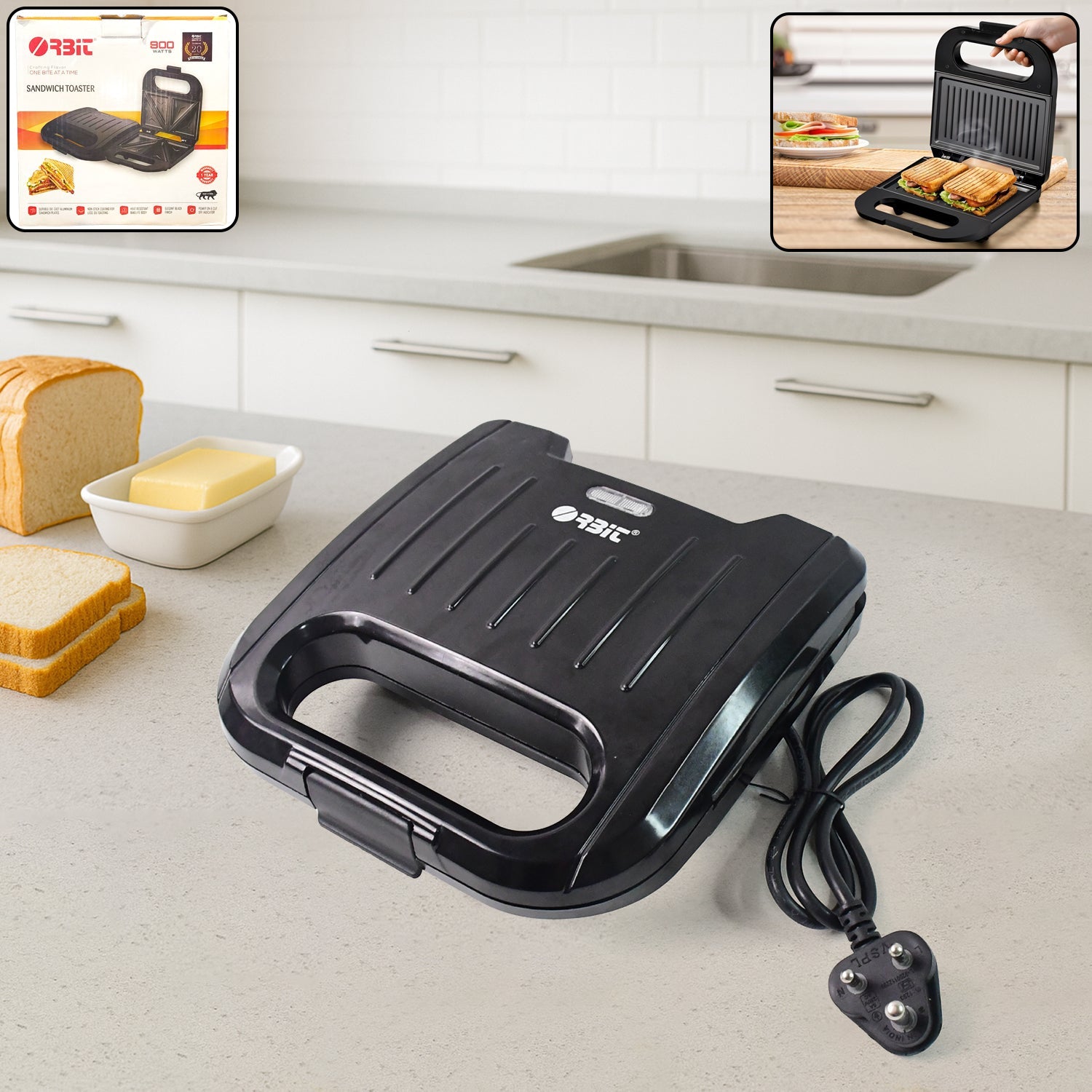 Orbit Sandwich Toaster Maker (800w  1 Pc) Wukusy