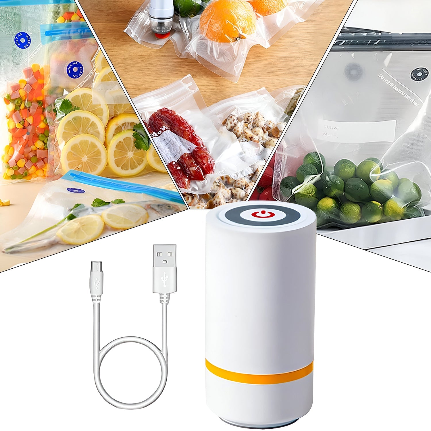 Portable Usb Rechargeable Vacuum Sealer Machine (1 Pc) Wukusy